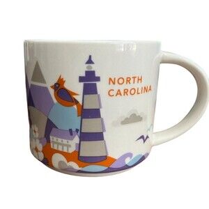 Starbucks Mug North Carolina You Are Here Collection 14 oz. Blue 2015